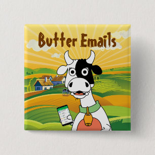 Butter Emails Political Humour 15 Cm Square Badge