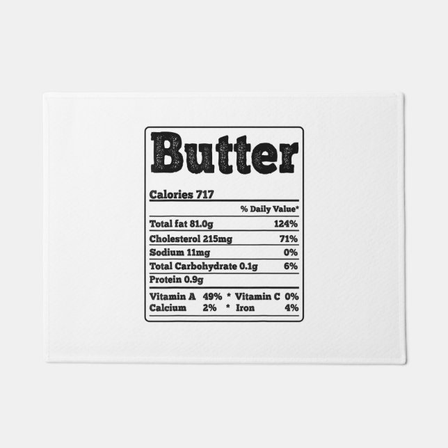 Butter Facts Ingredients Funny Foodies Thanksgivin Doormat (Front)