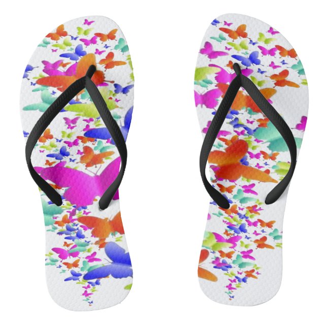 Butter Fly Art design  Thongs (Footbed)