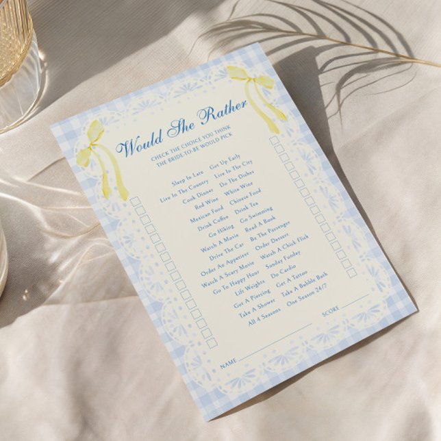 Butter Half Bridal Shower Would She Rather Card (Creator Uploaded)