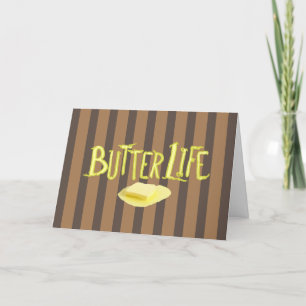 Butter Life Brown Stripes BG Horizontal Card