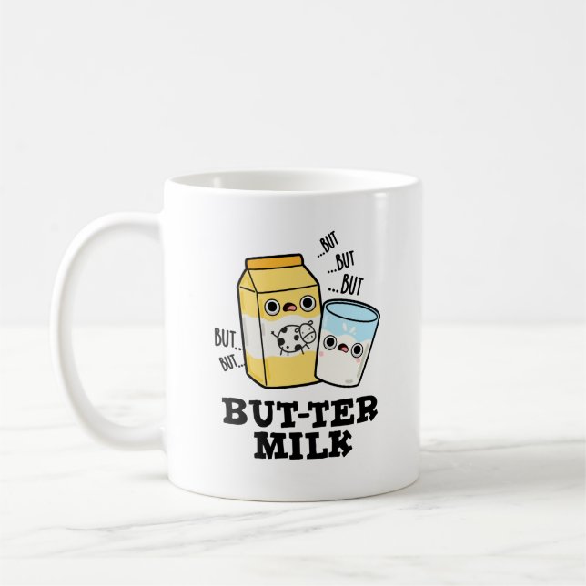 Butter Milk Funny Food Dairy Pun  Coffee Mug (Left)