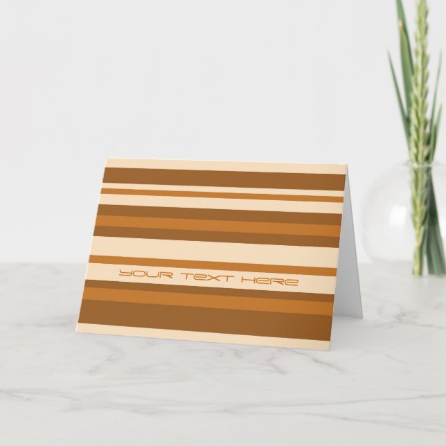 Butter Mint Stripe 'Your Text' greetings card (Front)