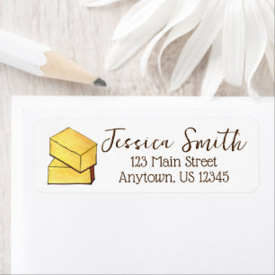Butter Mochi Hawaii HI Hawaiian Food Dessert Return Address Label