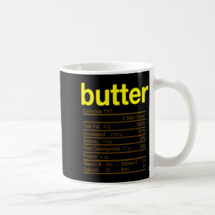 Butter Nutrition Facts Funny Thanksgiving Christma Coffee Mug