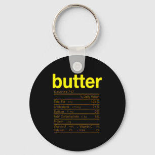 Butter Nutrition Facts Funny Thanksgiving Christma Key Ring
