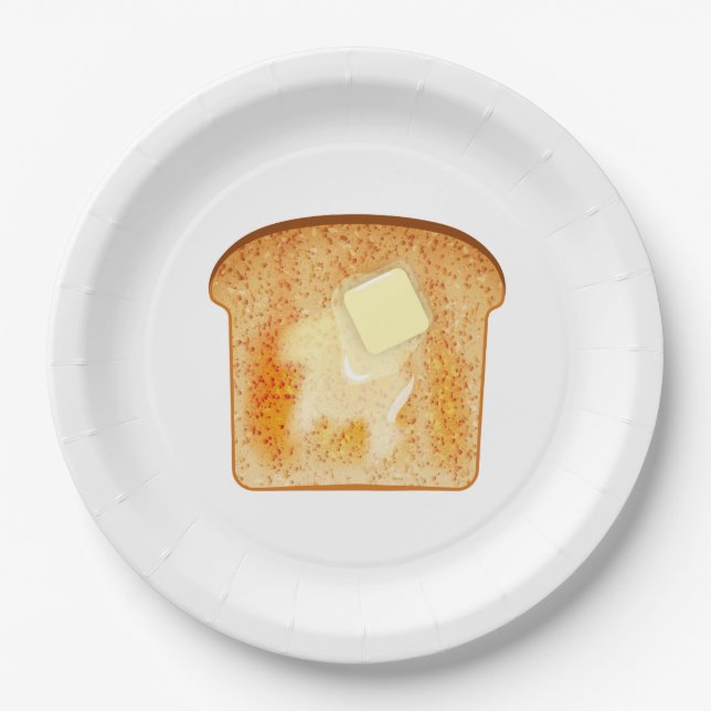 Butter on toast paper plate (Front)