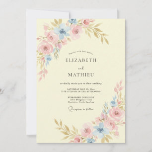 Butter Pink Wildflower Wedding Invitation