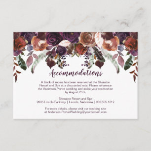 Butter Rum, Purple Rustic Boho Wedding Enclosure Card