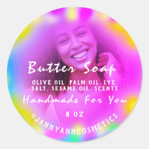 Butter Soap Cosmetic photoHolograph Colour Therapy Classic Round Sticker