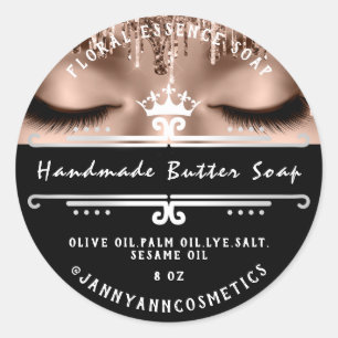 Butter Soap Cosmetics Grey Royal Lashes Drips Classic Round Sticker