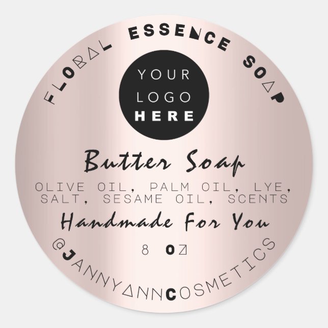 Butter Soap Cosmetics Unique Handmade Rose Social Classic Round Sticker (Front)