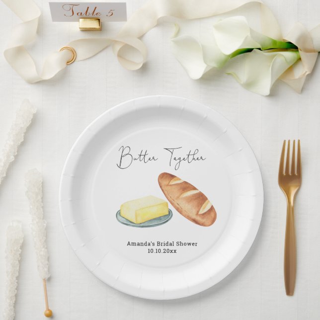 Butter Together Bridal Shower  Paper Plate (Wedding)