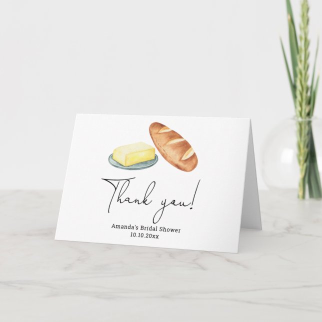 Butter Together Bridal Shower Thank you Card (Front)