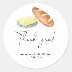 Butter Together Bridal Shower Thank you Classic Round Sticker