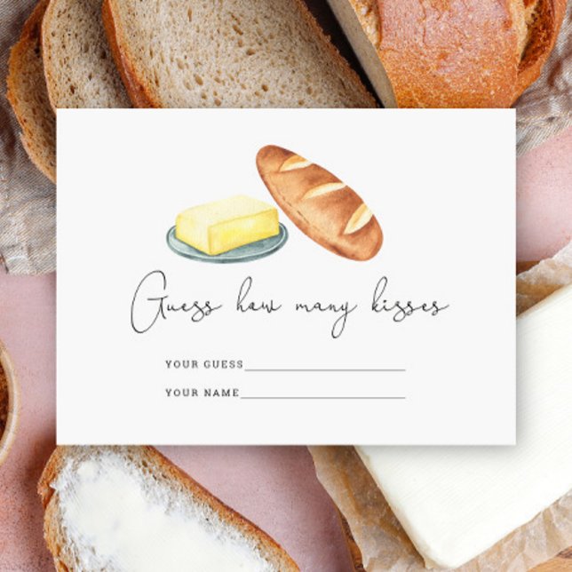Butter together, Guess how many kisses bridal game Enclosure Card (Creator Uploaded)
