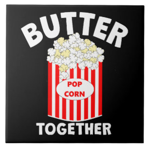 BUTTER Together Movie Popcorn Ceramic Tile