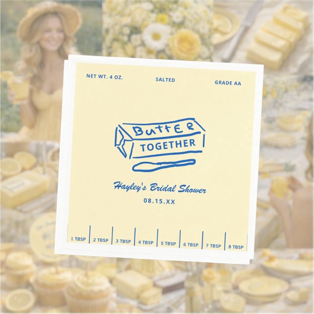Butter Together Yellow Bridal Shower Napkin (Creator Uploaded)