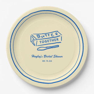 Butter Together Yellow Bridal Shower Paper Plate