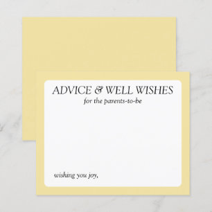 Butter yellow Advice Cards for New Parents