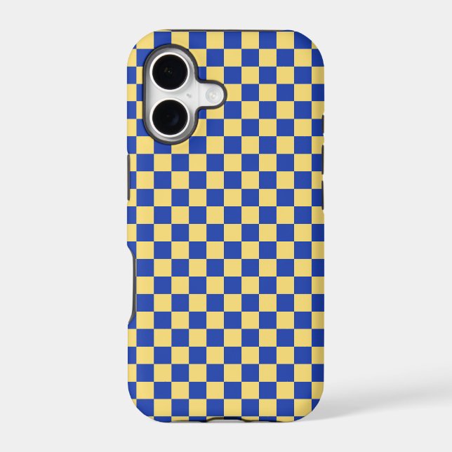 Butter yellow and blue checkered board pattern (Back)