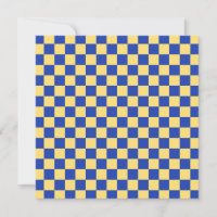 Butter yellow and blue chequered board pattern