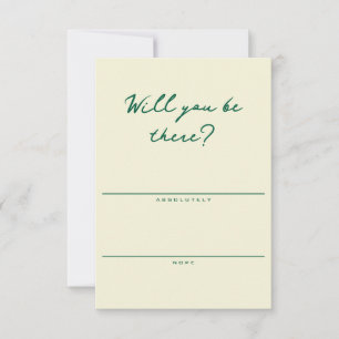 Butter Yellow and Green Simple RSVP Card