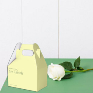 Butter Yellow and Sage Minimalist Wedding Favour Box