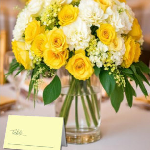 Butter Yellow and Sage Minimalist Wedding Place Card