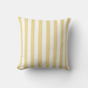 Butter Yellow and White Soft Stripe Cushion