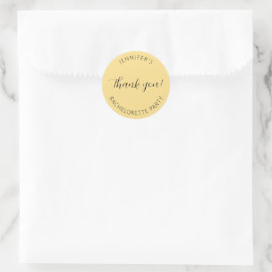 Butter Yellow Bachelorette Party Thank You Classic Round Sticker