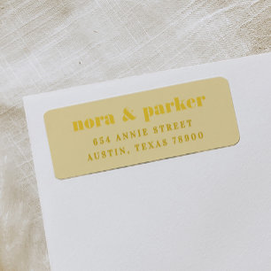 Butter Yellow Bold Typography Return Address Label