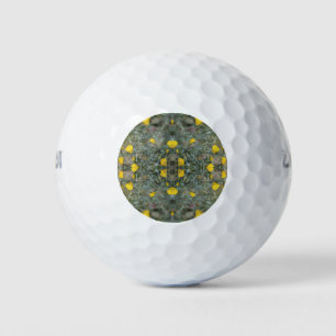 Butter Yellow California Poppy Pattern Golf Balls