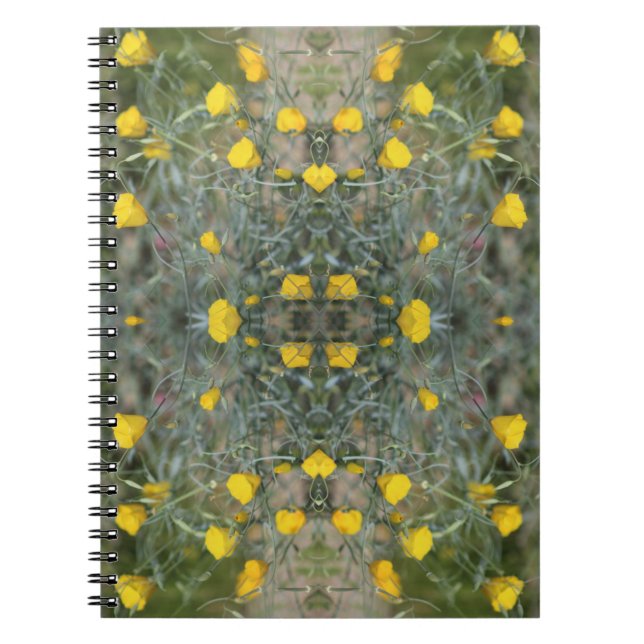 Butter Yellow California Poppy Pattern Notebook (Front)