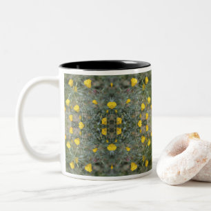 Butter Yellow California Poppy Pattern Two-Tone Co Coffee Mug