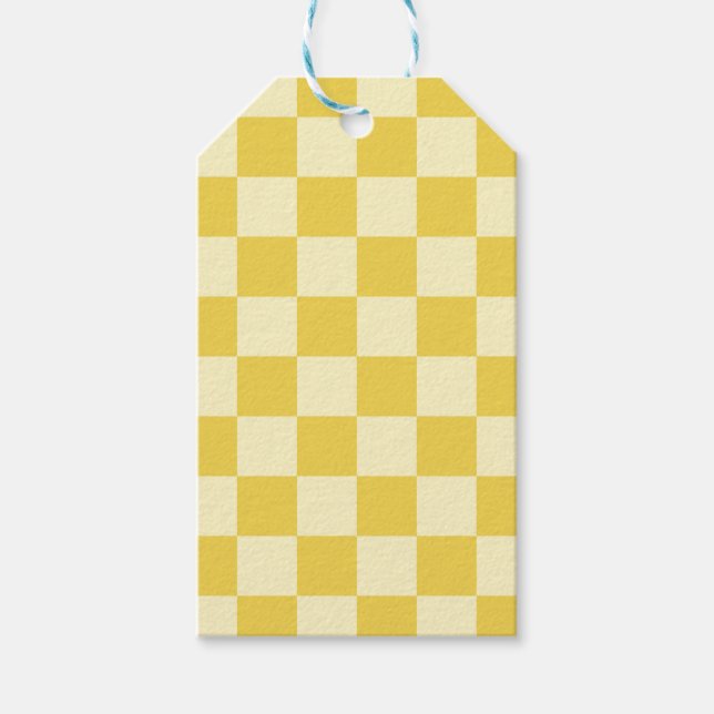 Butter Yellow Checkerboard Gift Tags (Front)