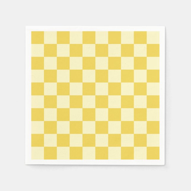 Butter Yellow Checkerboard Napkin (Front)