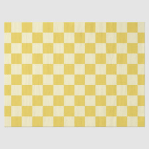 Butter Yellow Chequerboard Tissue Paper