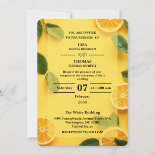 Butter Yellow Citrus Wedding Invitation