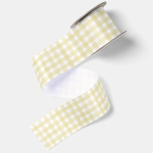 Butter Yellow Classic Gingham Satin Ribbon