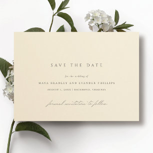 Butter Yellow Elegant Minimalist Wedding Save The Date