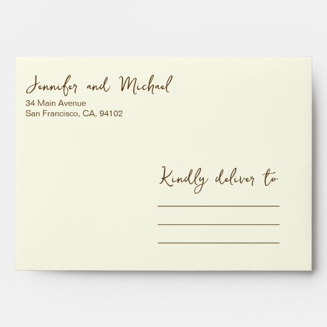 Butter Yellow Elegant with Floating Balloons  Envelope (Front)