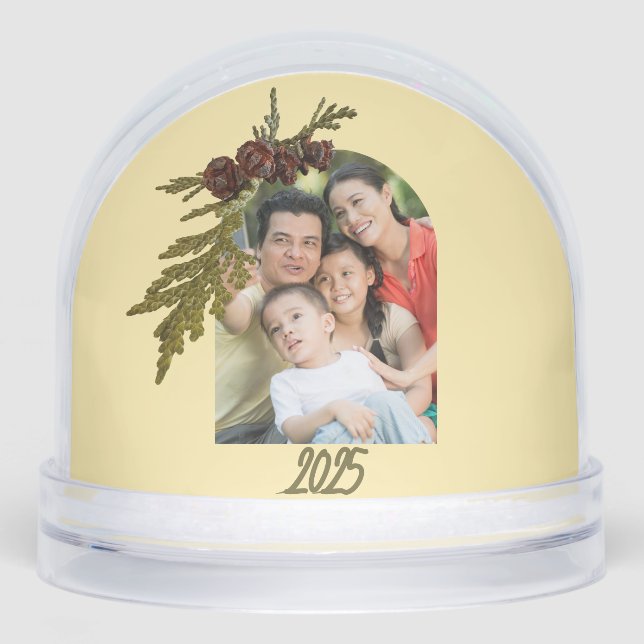 Butter Yellow Fern Photo  Snowglobe (Front)