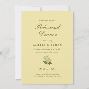 Butter Yellow Garden Rehearsal Dinner Invitation