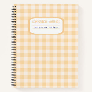 Butter Yellow Gingham Plaid Composition Notebook