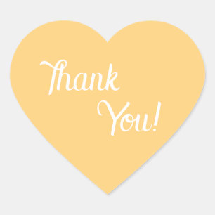 Butter Yellow Heartshaped Thank You Stickers