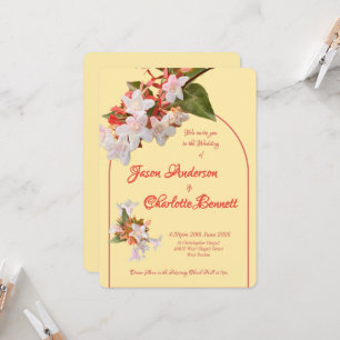 Butter Yellow & Honeysuckle Photo Wedding Invitation