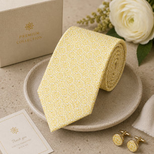 Butter Yellow Ivory Micro-Jacquard Tie