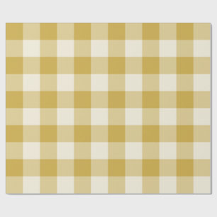 Butter Yellow Large Gingham Check Plaid Wrapping Paper