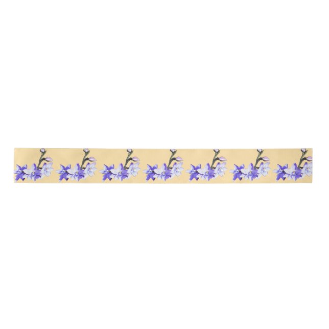 Butter Yellow & Lilac SunOrchid Photo Birthday Satin Ribbon (Front)